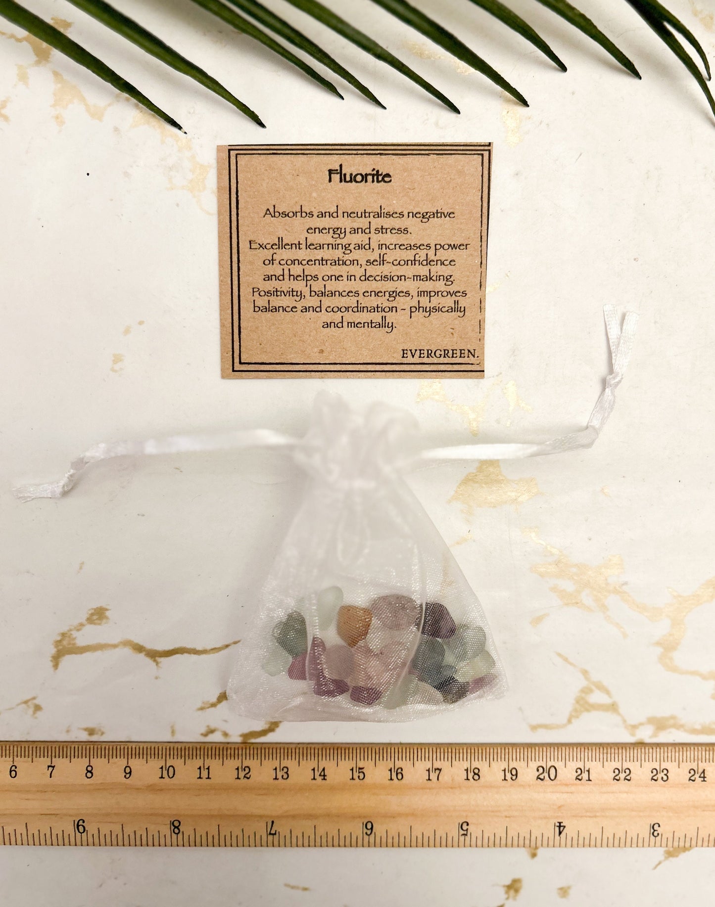 Fluorite Crystal Chips 20g Gift Bag - Concentration, Self-Confidence & Positivity