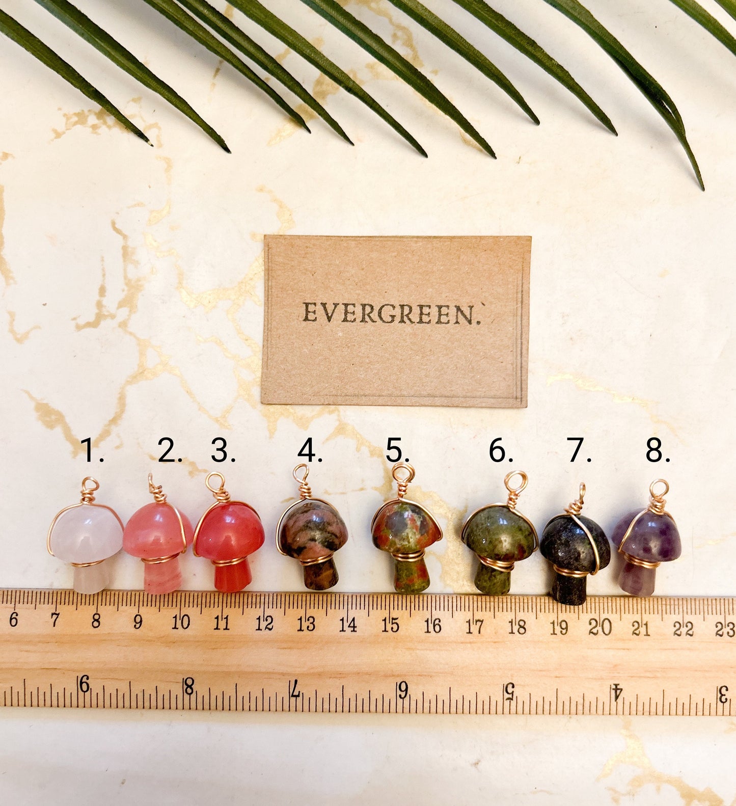 Wire Wrapped Crystal Mushroom Pendant / Charm - Wide Variety Available!