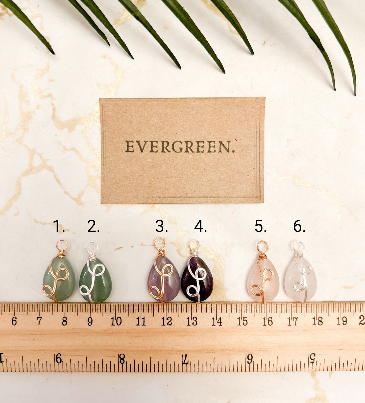 Wire Wrapped Spiral Crystal Teardrop Pendant - Green Aventurine, Rose Quartz & Amethyst