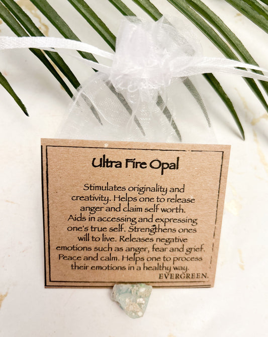 Raw / Rough Ultra Fire Opal Crystal - Strength, Originality & Creativity