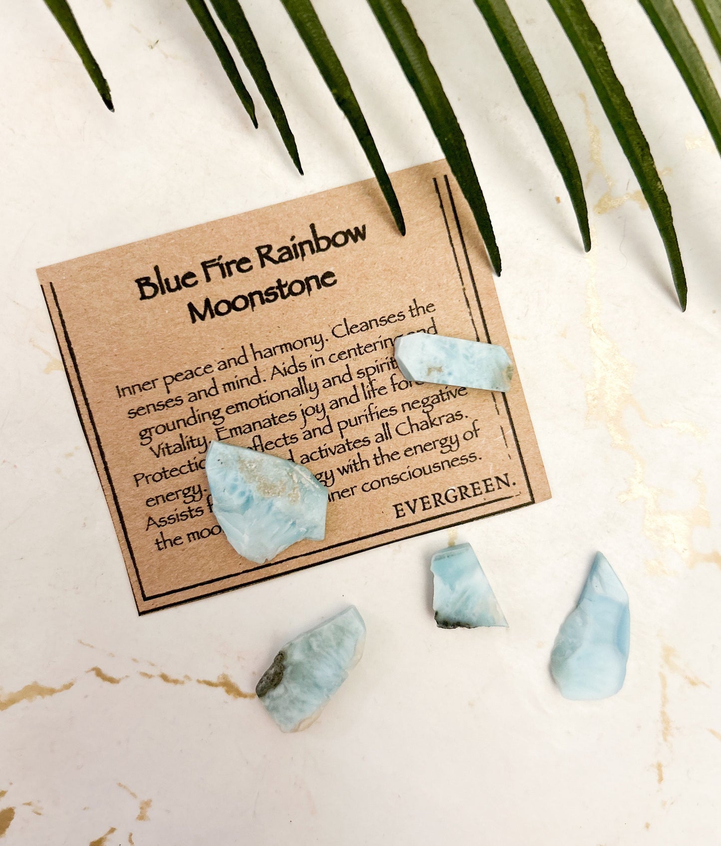 Raw / Rough Blue Fire Rainbow Moonstone - Peace, Harmony & Grounding