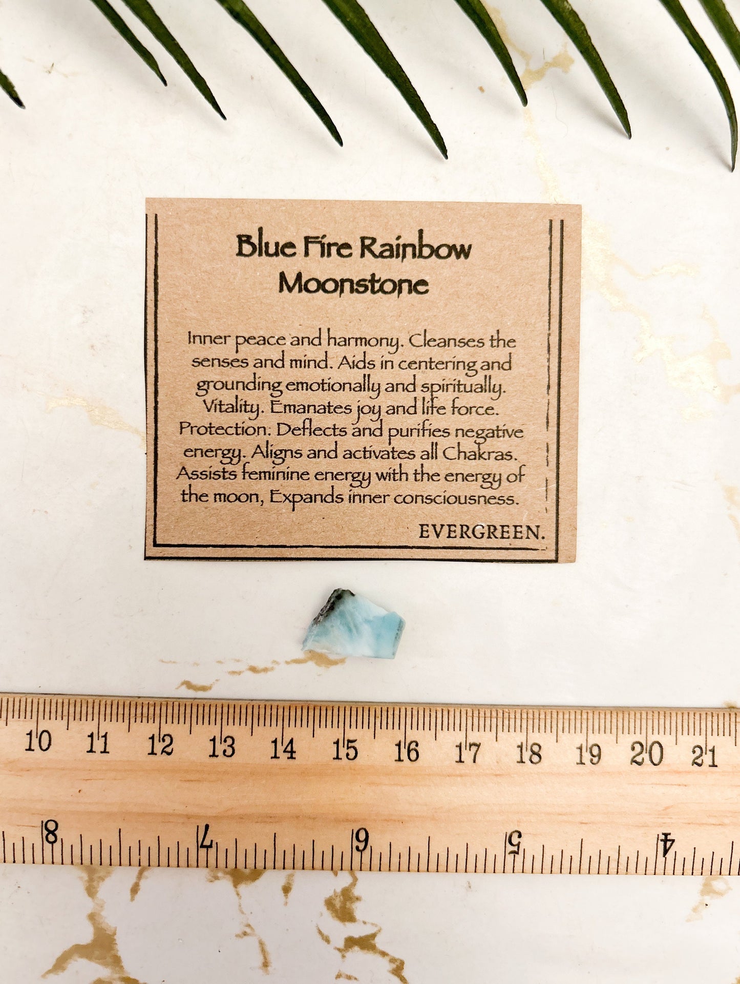 Raw / Rough Blue Fire Rainbow Moonstone - Peace, Harmony & Grounding