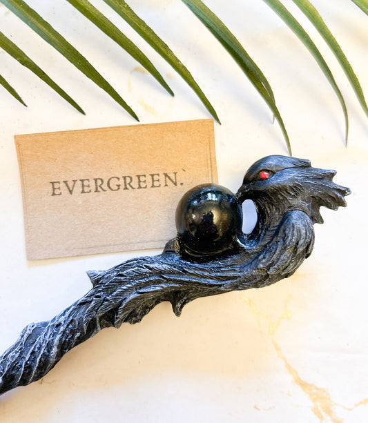 Black Raven Magic Wand - Ancient Wisdom, Intelligence & Transformation