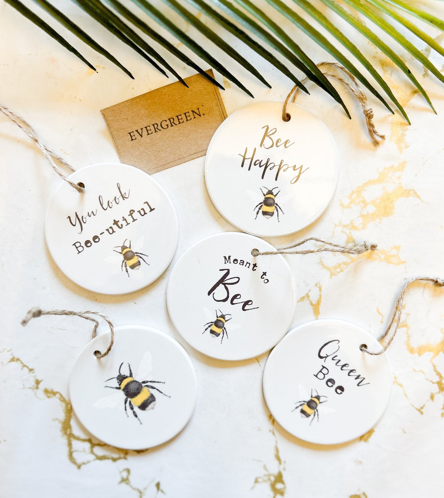 Bumble Bee Ceramic Hanging Sign - Meant To Bee / Bee Happy / You Look Bee-utiful /Queen Bee