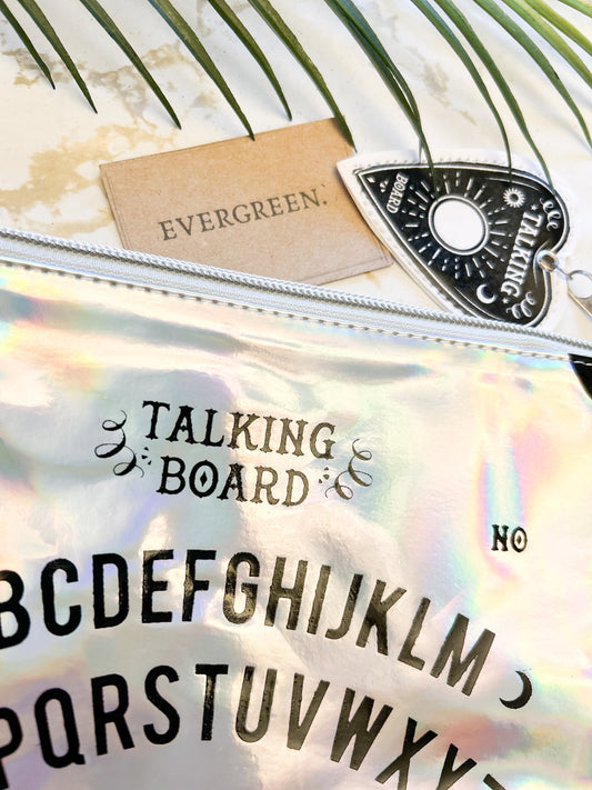 Iridescent / Holographic Talking Board Makeup Bag / Vanity Pouch / Cosmetics