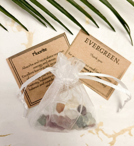 Fluorite Crystal Chips 20g Gift Bag - Concentration, Self-Confidence & Positivity
