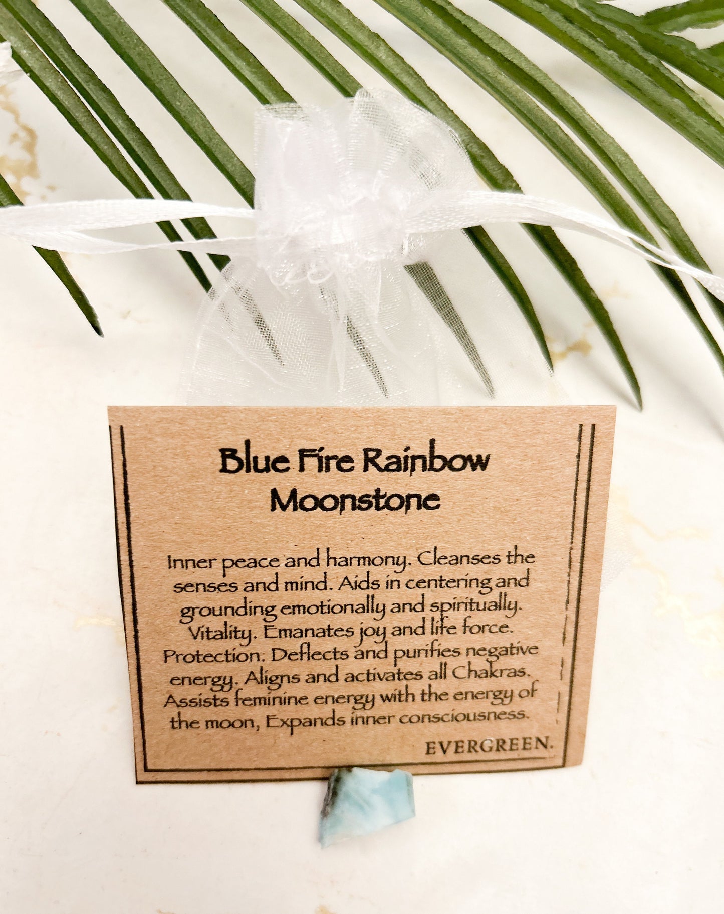 Raw / Rough Blue Fire Rainbow Moonstone - Peace, Harmony & Grounding