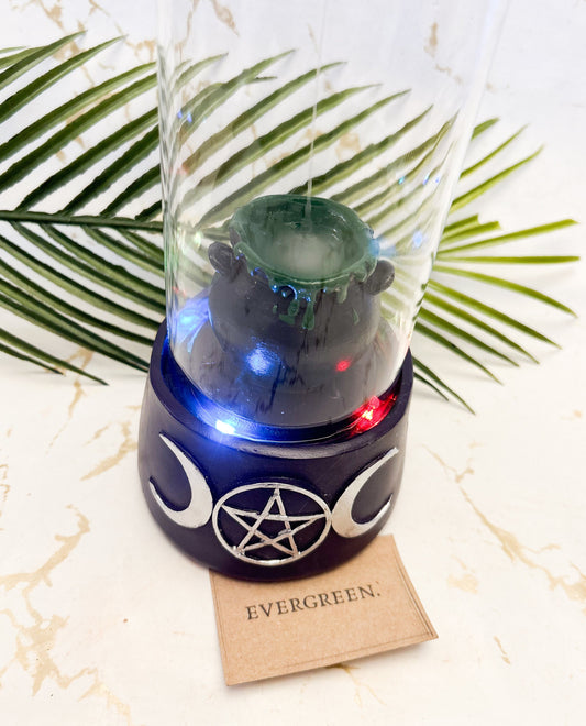 Witches Hat & Cauldron Light Up / Colour Changing Backflow Incense Burner