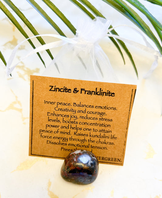 Zincite & Franklinite Crystal Tumbled Stone - Inner Peace, Balance, Creativity