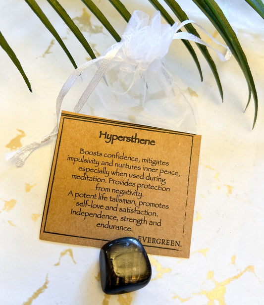 Hypersthene Crystal Tumbled Stone - Confidence, Inner Peace & Protection