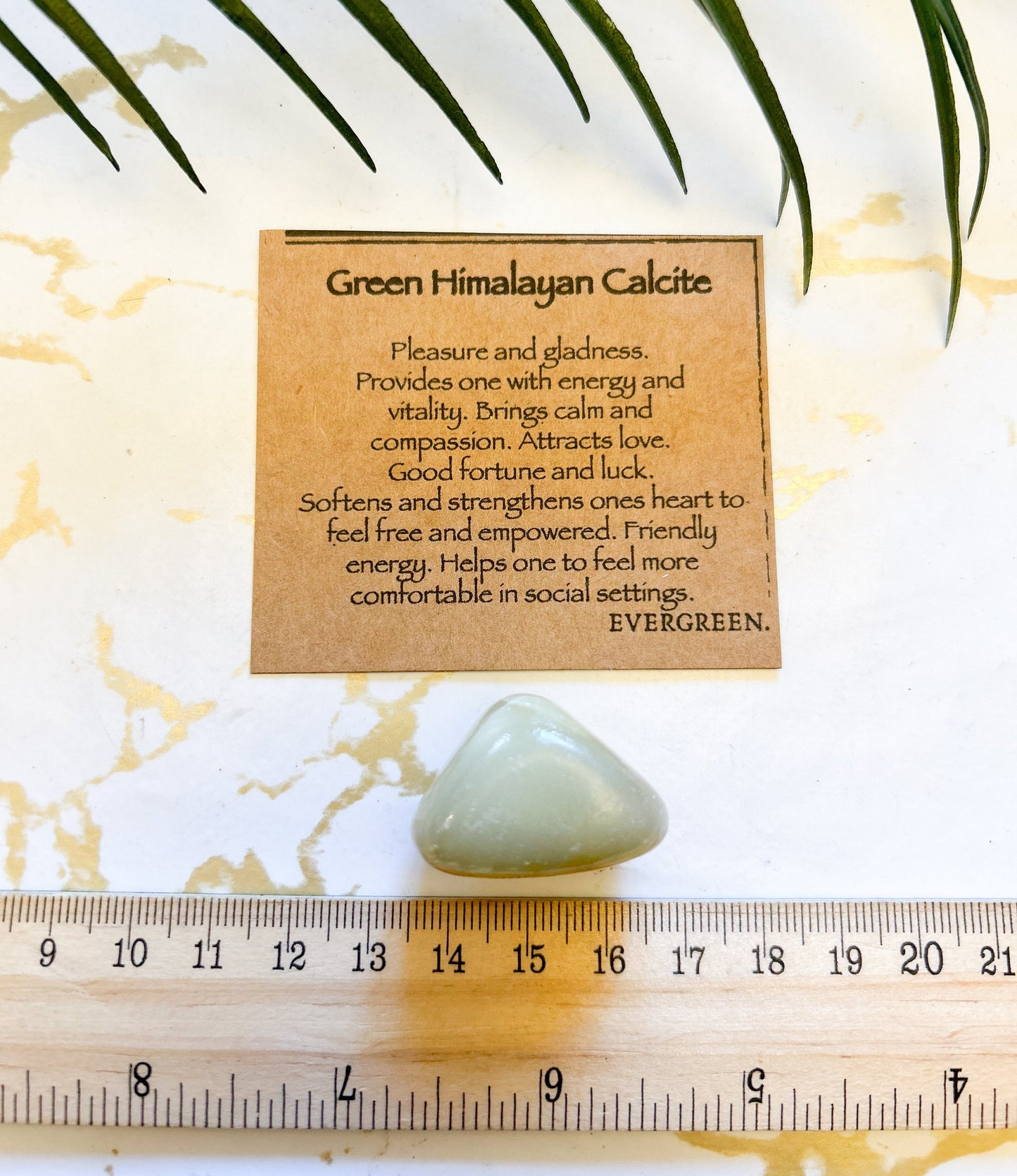 Green Himalayan Calcite Crystal Tumbled Stone - Vitality, Calm & Compassion