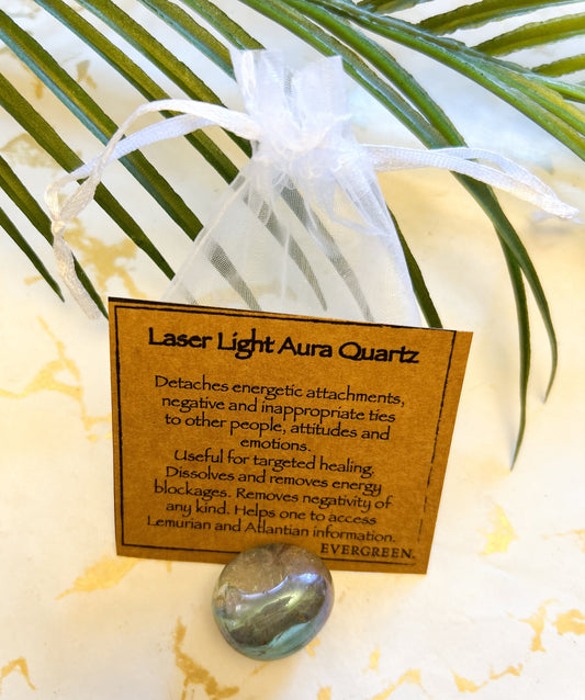 Laser Light Aura Quartz Crystal Tumbled Stone - Healing, Energy & Emotions