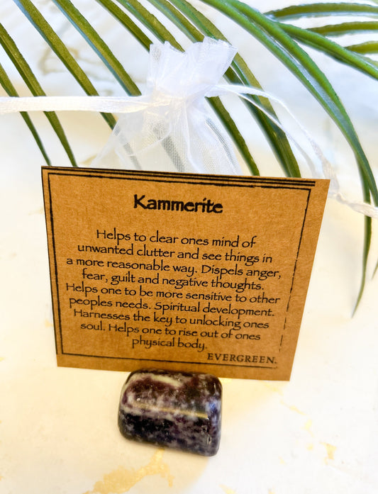 Kammerite Crystal Tumbled Stone - Spiritual Development, Reason & Sensitivity