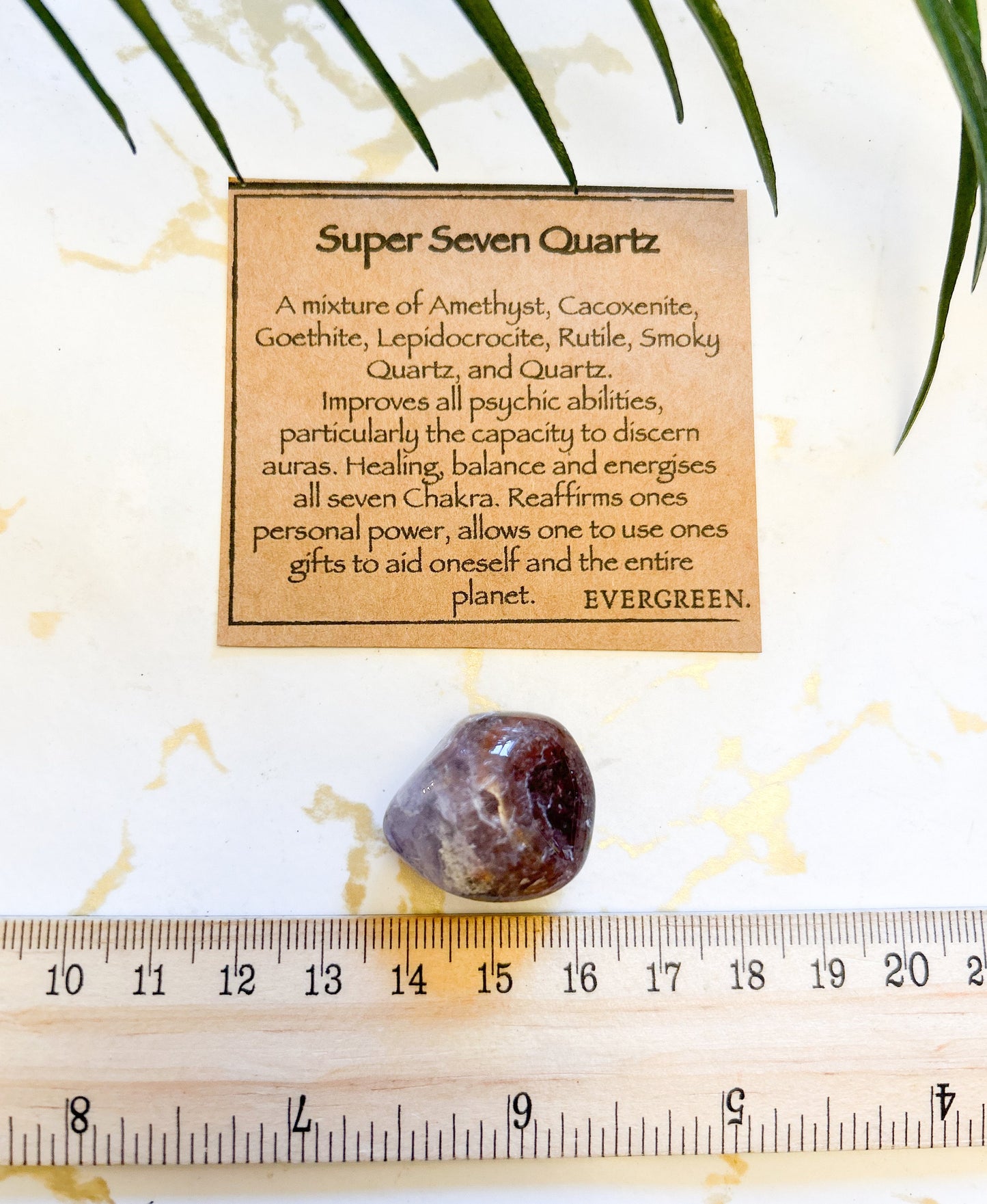 Super Seven Quartz Crystal Tumbled Stone - Personal Power, Psychic Abilities & Healing