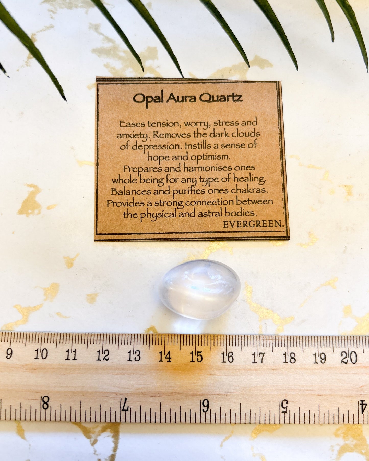 Opal Aura Quartz Crystal Tumbled Stone - Hope, Optimism & Balance