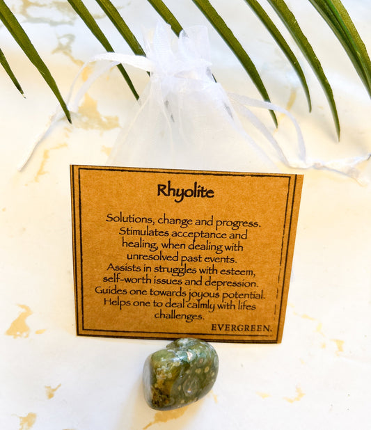 Rhyolite Crystal Tumbled Stone - Acceptance, Healing & Self-Worth
