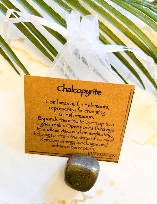 Chalcopyrite Crystal Tumbled Stone - Transformation, Visions & Perception