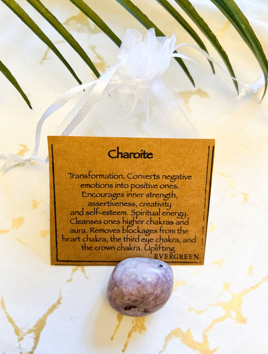 Charoite Crystal Tumbled Stone - Strength, Positivity & Self-Esteem