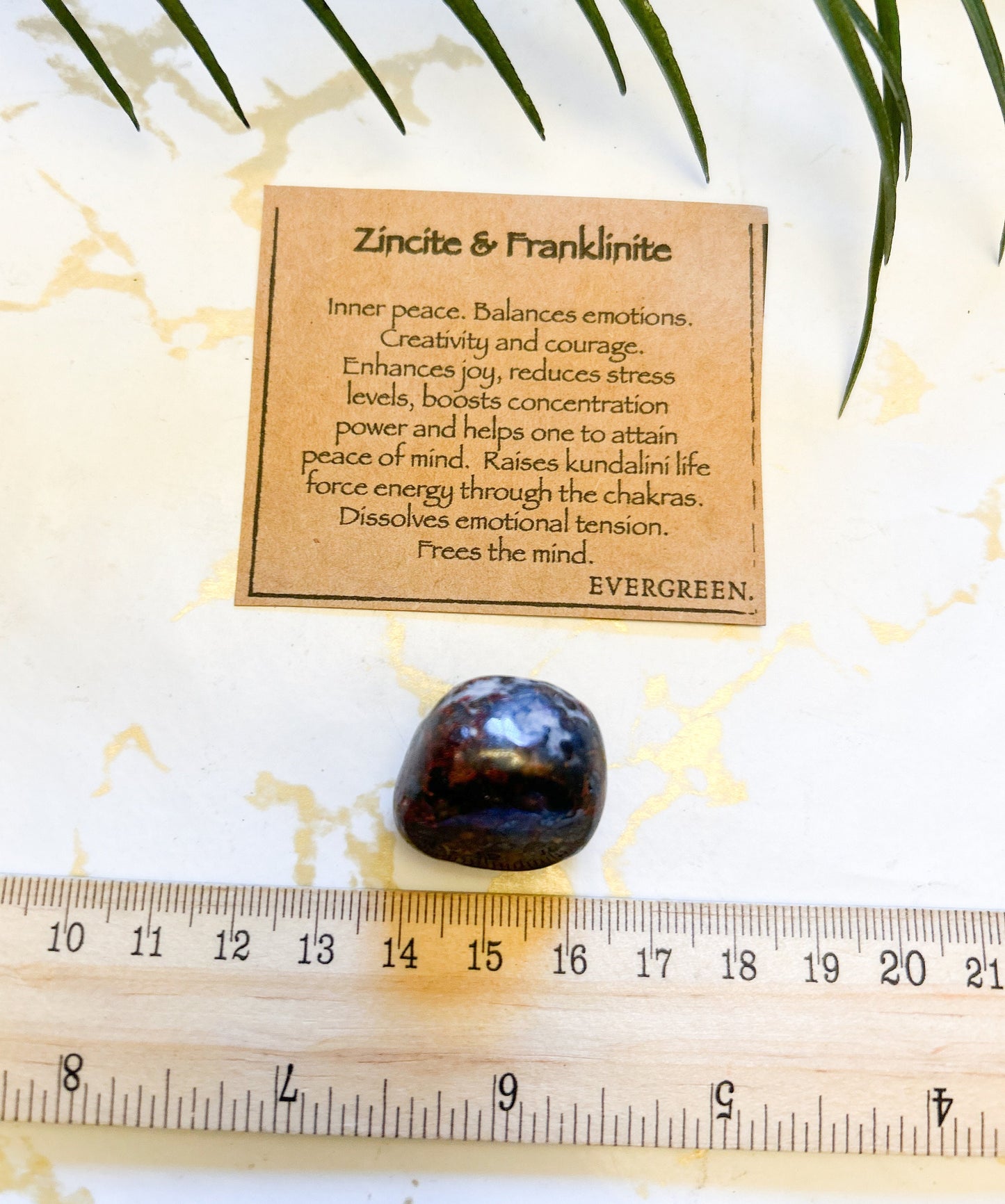 Zincite & Franklinite Crystal Tumbled Stone - Inner Peace, Balance, Creativity