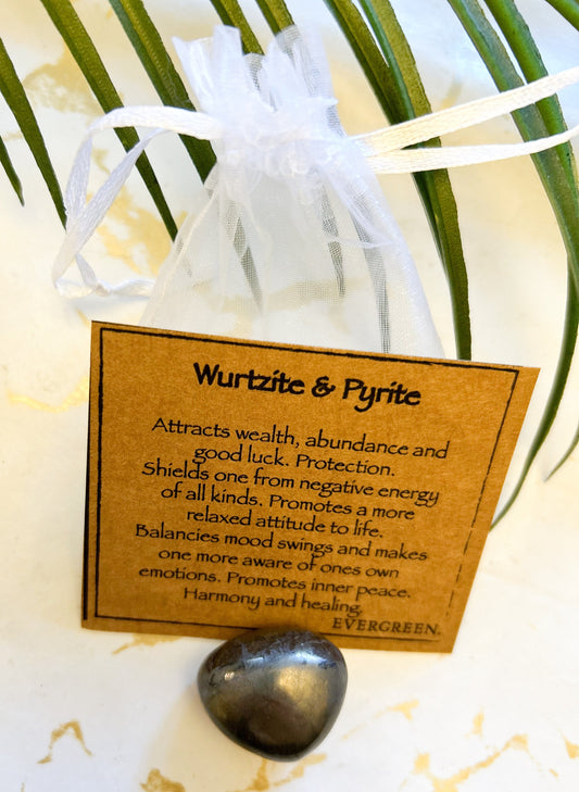 Wurtzite & Pyrite Crystal Tumbled Stone - Wealth, Abundance, Good Luck