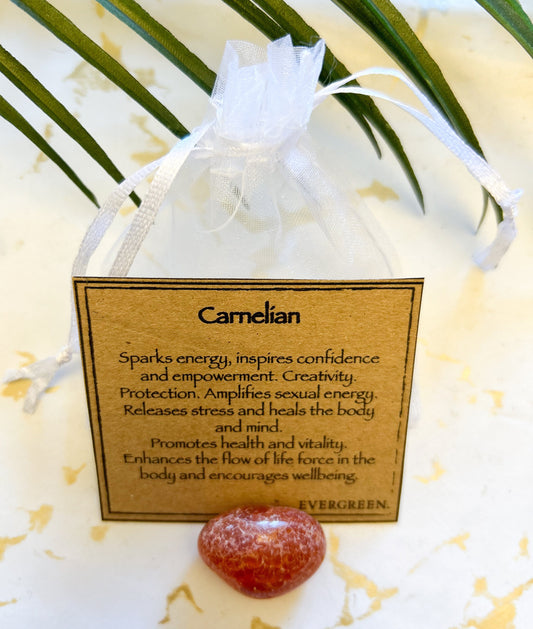 Carnelian Crystal Tumbled Stone - Energy, Confidence & Empowerment