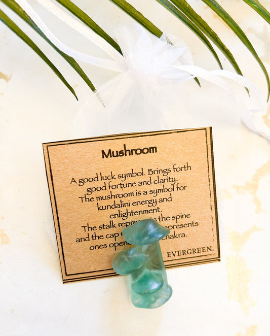 Crystal Mushroom / Fungi Carving - Good Luck, Good Fortune & Enlightenment