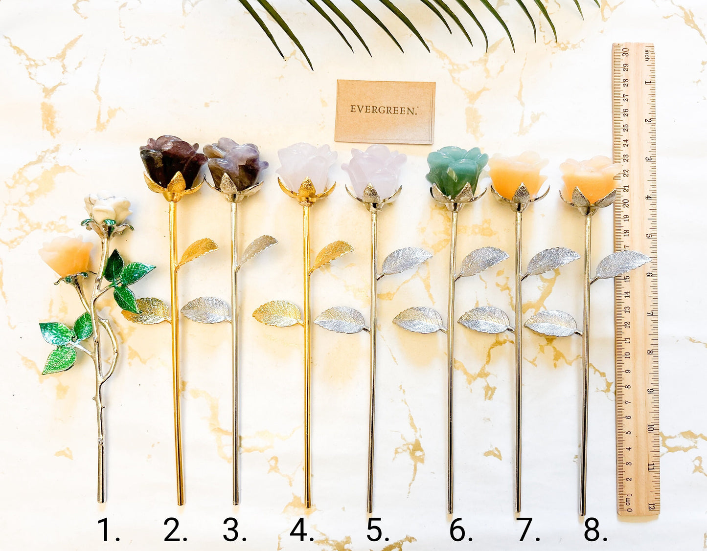 Crystal Rose & Metal Stem - Wide Variety Available!