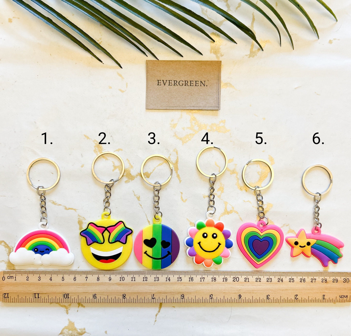 Sunshine / Happy / Smile / Heart / Star / Flower / Rainbow Keychains - Wide Variety Available!