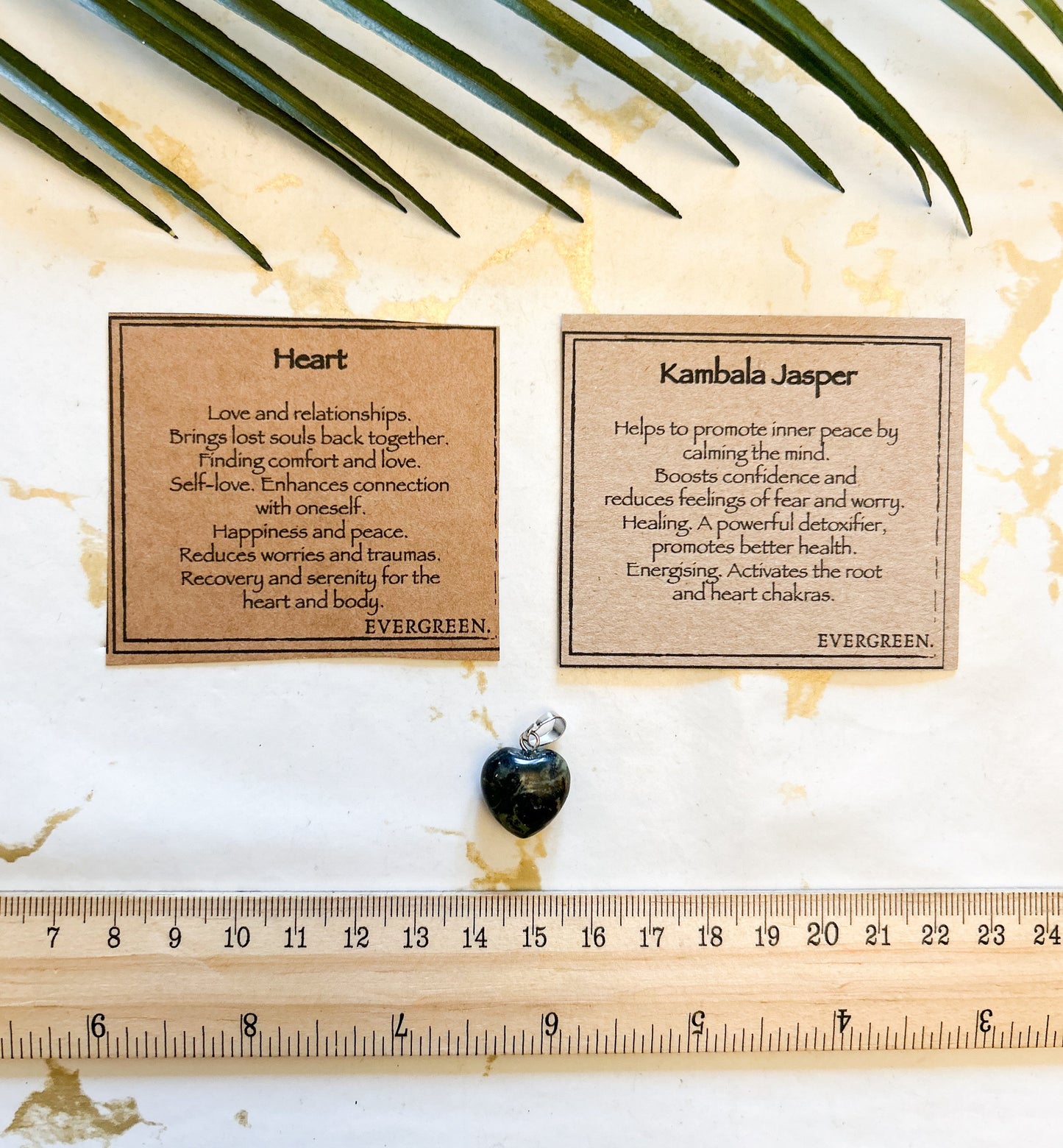 Kambala Jasper Crystal Heart Pendant - Healing, Inner Peace & Confidence
