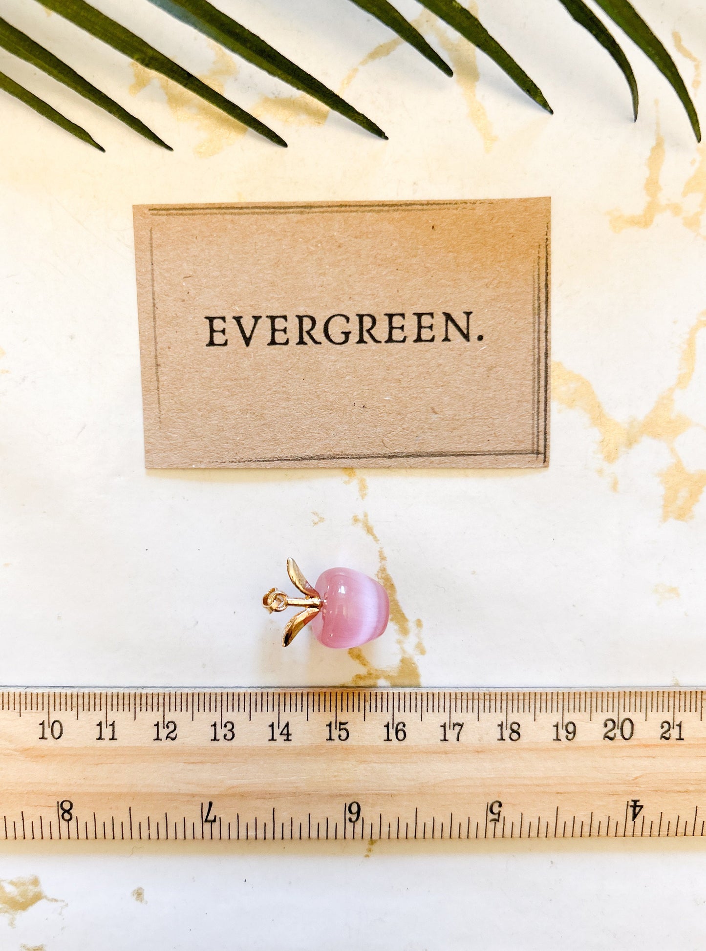 Pink / Green Quartz Crystal Apple Pendant / Charm
