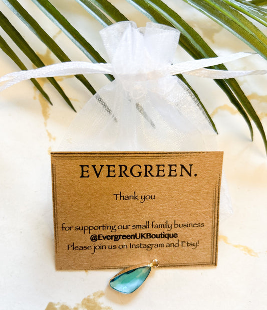 Sapphire Blue Glass Droplet Pendant