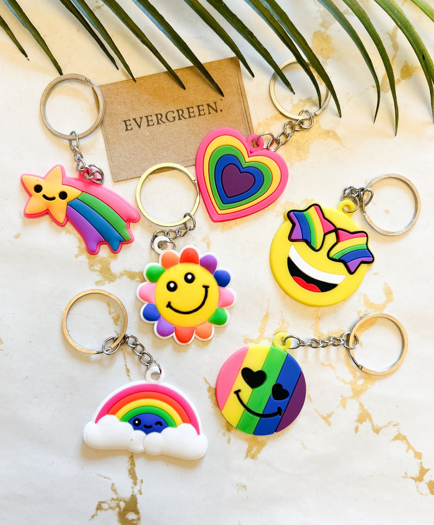 Sunshine / Happy / Smile / Heart / Star / Flower / Rainbow Keychains - Wide Variety Available!