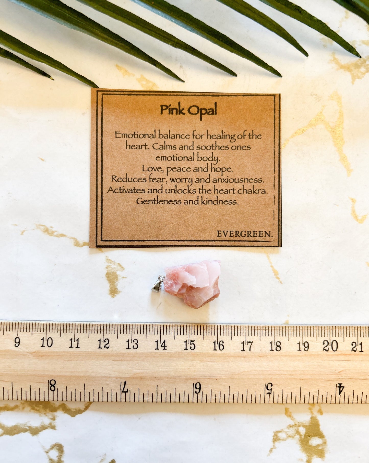 Raw / Rough Pink Opal Crystal Tumbled Stone Pendant - Love, Peace & Hope
