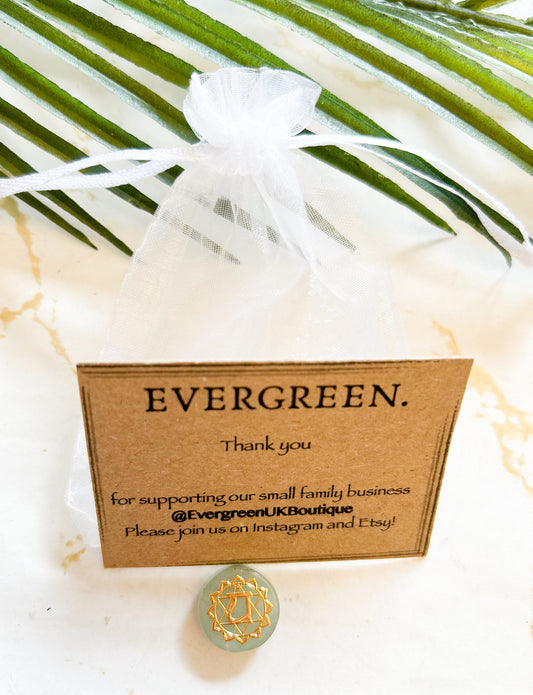 Crystal Chakra Meditation Button / Stone / Disc / Coin