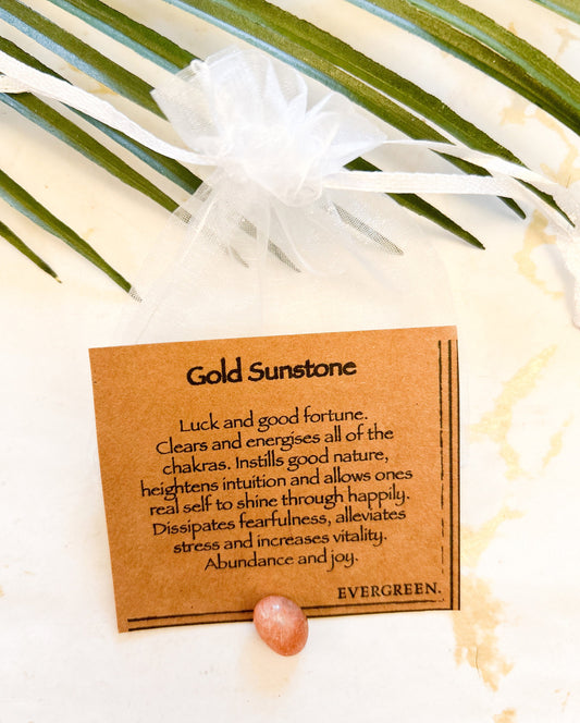 Gold Sunstone Crystal Tumbled Stone - Abundance, Joy & Good Fortune