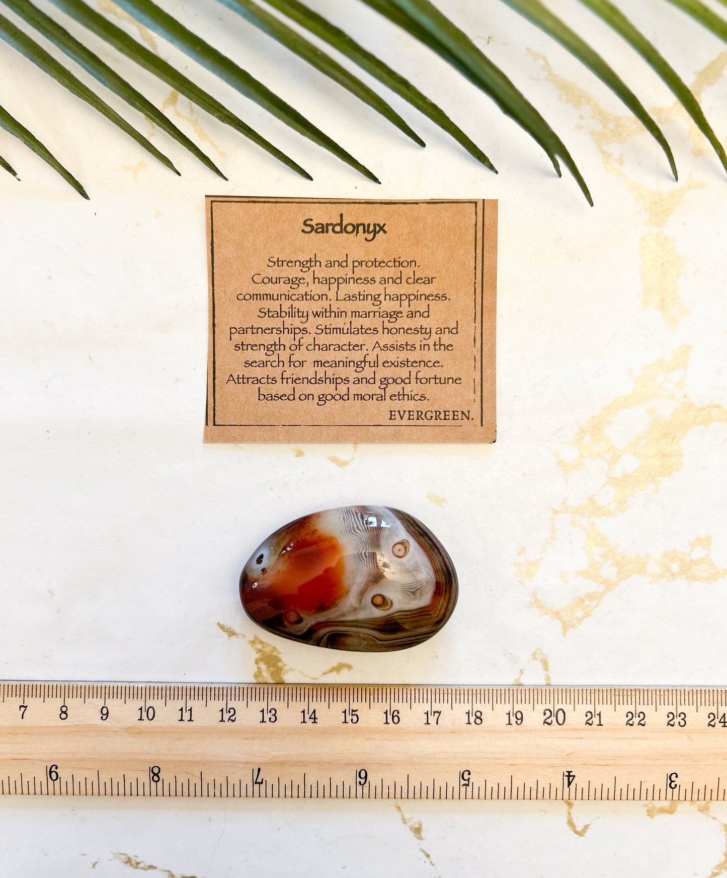 Sardonyx Crystal Tumbled / Palm Stone - Strength, Protection & Courage