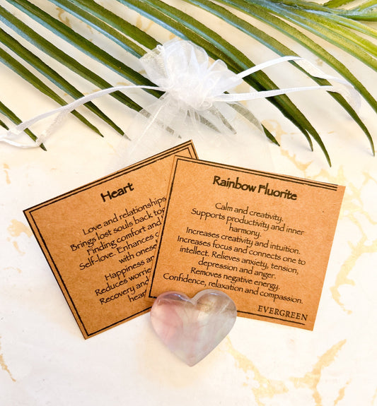 Rainbow Fluorite Crystal Heart - Calm, Creativity & Intuition