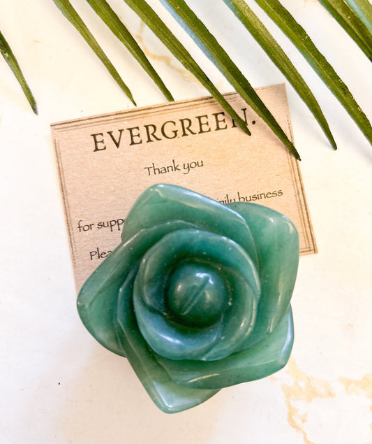 Crystal Flower / Rose Carvings - Aventurine / Jade / Amethyst / Quartz / Obsidian / Amazonite / Howlite