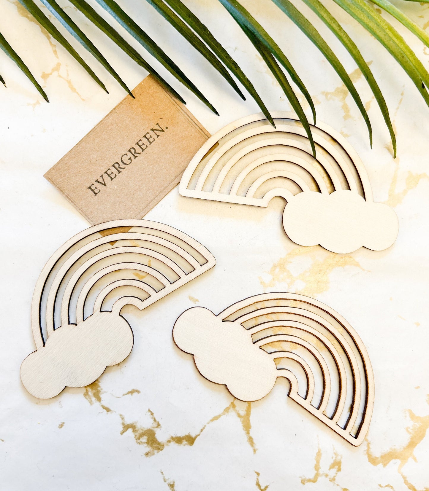 Wooden Unpainted Rainbow Cut Out - Arts & Craft / DIY / Painting / Nature / Luck
