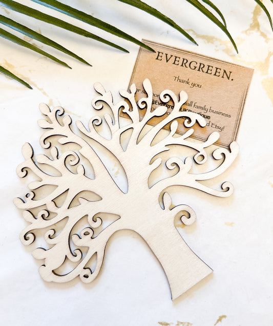Wooden Unpainted Tree Cut Out - Arts & Craft / Nature / Tree Of Life / Family Tree / Garden