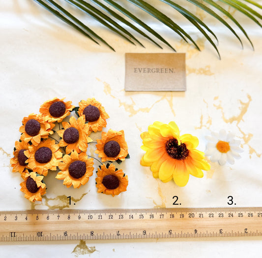 Artificial Daisy / Sunflower Head - Paper & Fabric
