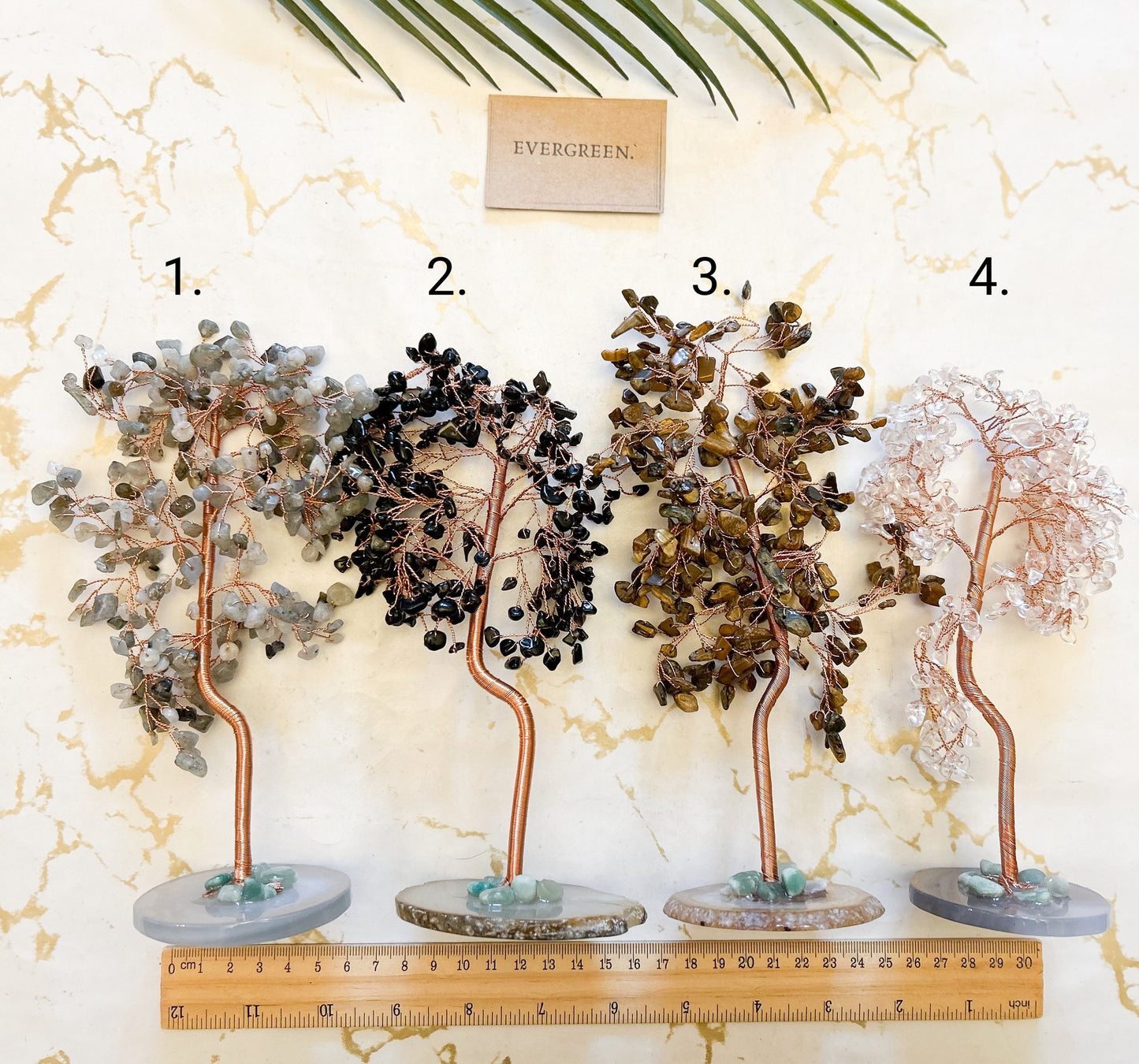Crystal Chip Tree On A Crystal Slice Base - Wide Variety Available!