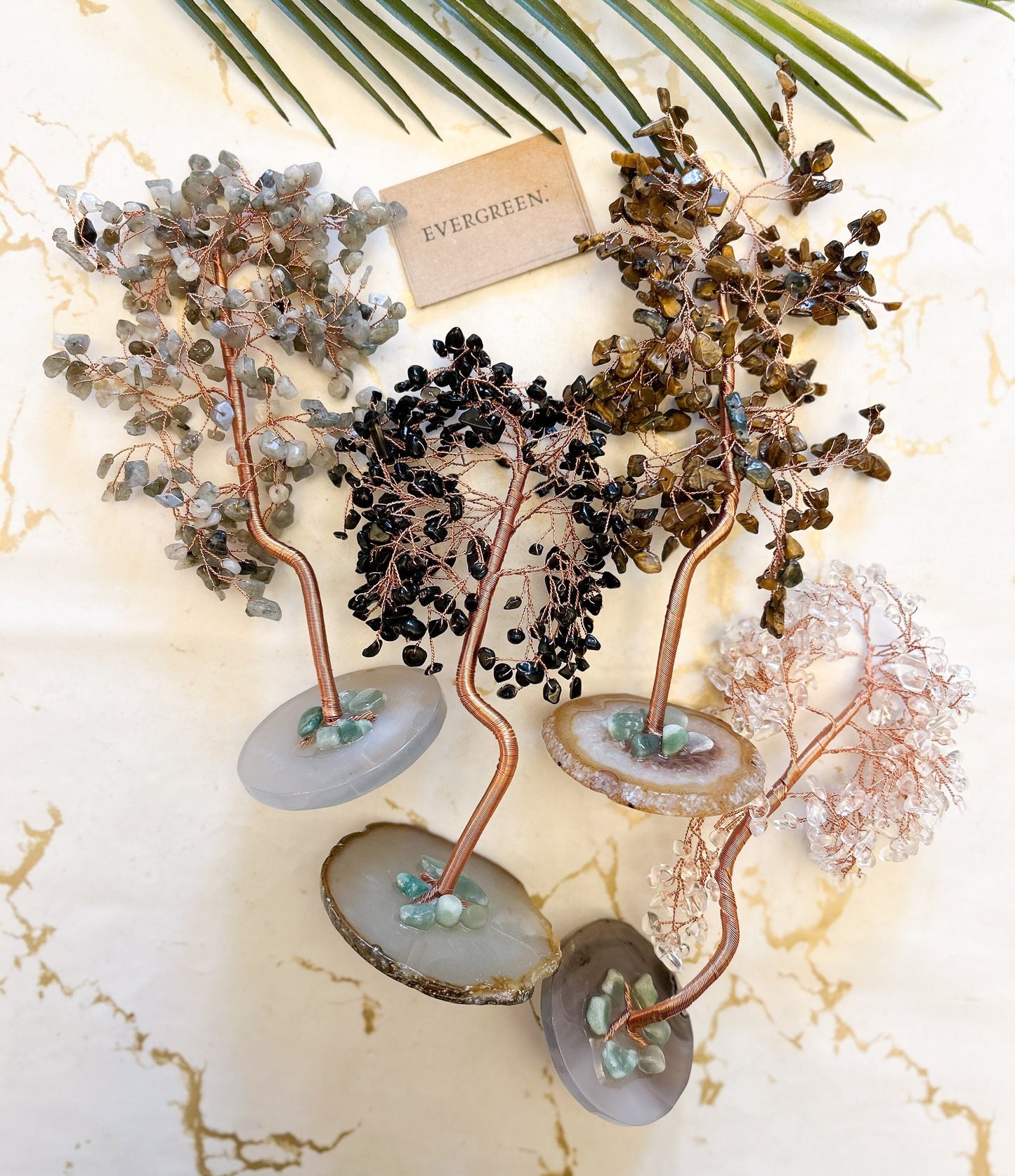 Crystal Chip Tree On A Crystal Slice Base - Wide Variety Available!