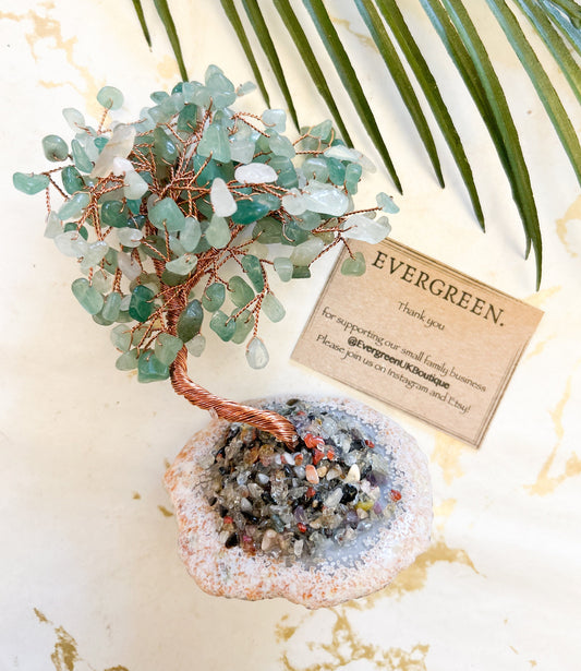 Crystal Chip Tree - Lapis Lazuli / Green Aventurine / Rose Quartz