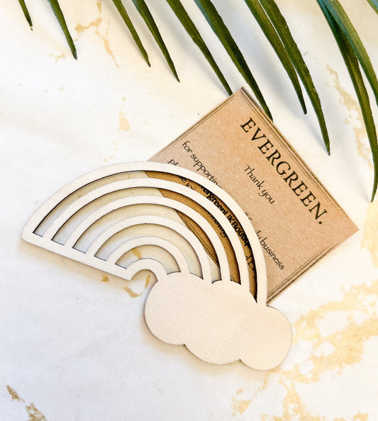 Wooden Unpainted Rainbow Cut Out - Arts & Craft / DIY / Painting / Nature / Luck