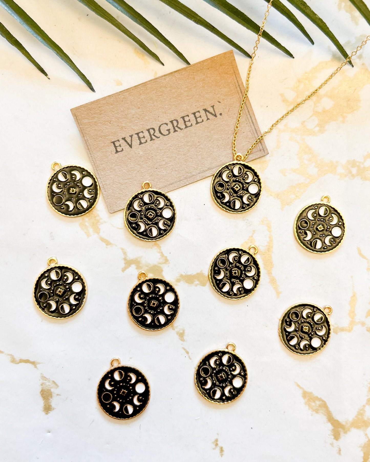 Phases Of The Moon / Lunar / Crescent Moon Pendant / Charm