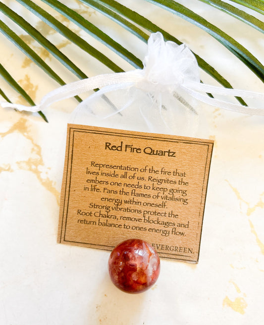 Red Fire Quartz Crystal Sphere - Protection, Energy & Balance