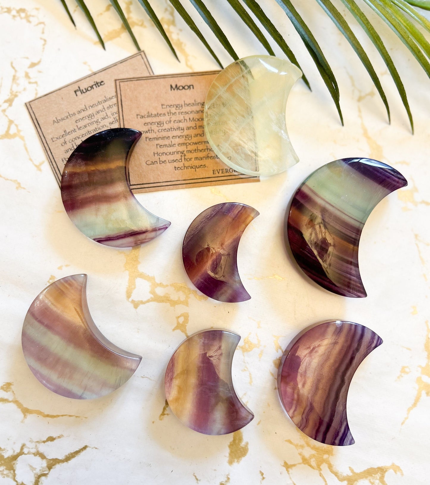 Fluorite Crystal Moon - Positivity, Balance & Energy