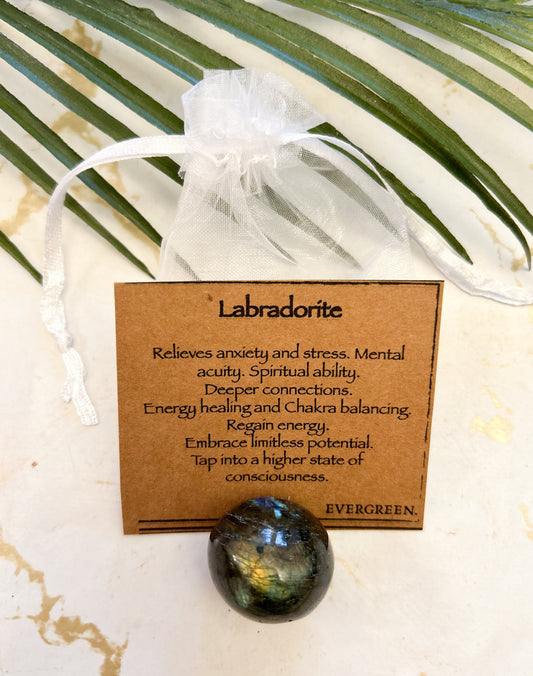 Labradorite Crystal Tumbled Stone - Relieves Stress & Anxiety