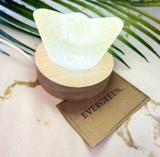 Crystal Lamp LED USB Wooden Base Display Stand - Light Up Your Gemstones!